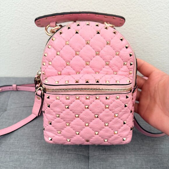 Valentino Handbags - Authentic Valentino Pink Rockstud Mini Backpack Bag